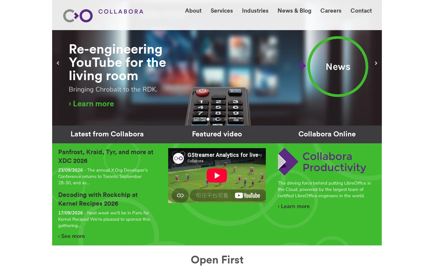 Collabora Homepage screenshot