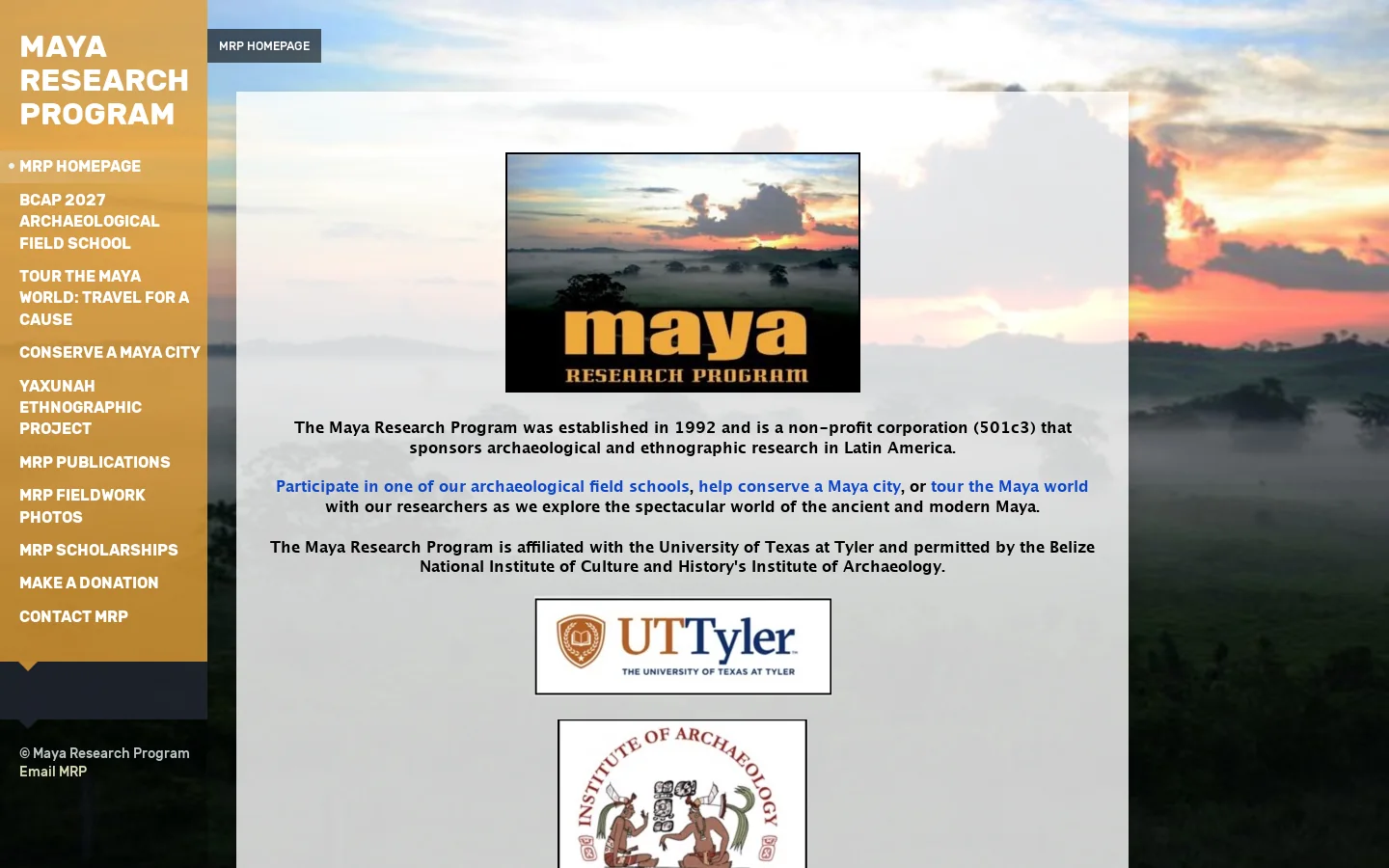 MRP Homepage Homepage screenshot