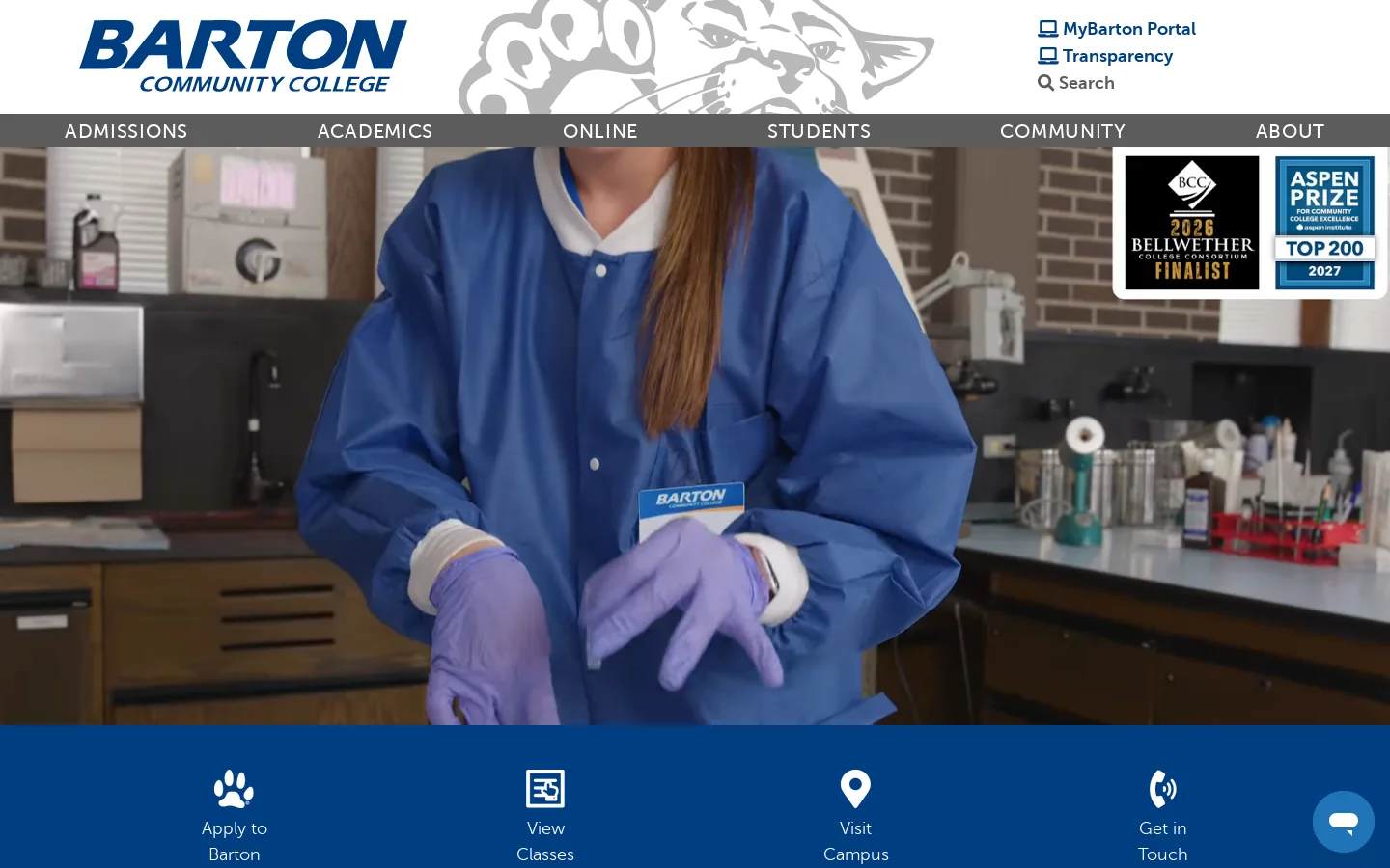 Home | Barton Community College Homepage screenshot