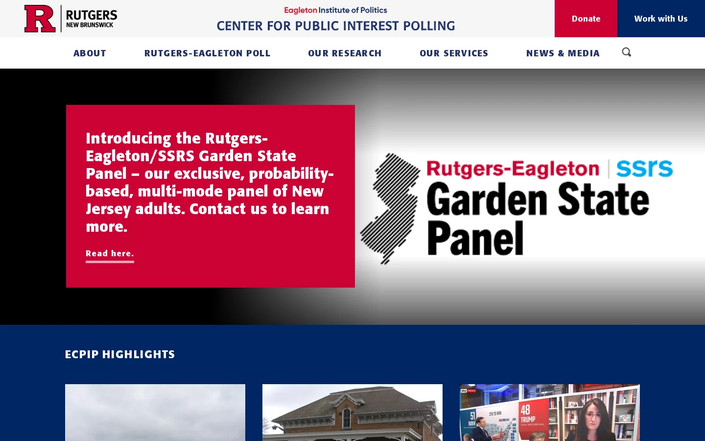 Rutgers-Eagleton Poll, Eagleton Center for Public Interest Polling Homepage screenshot