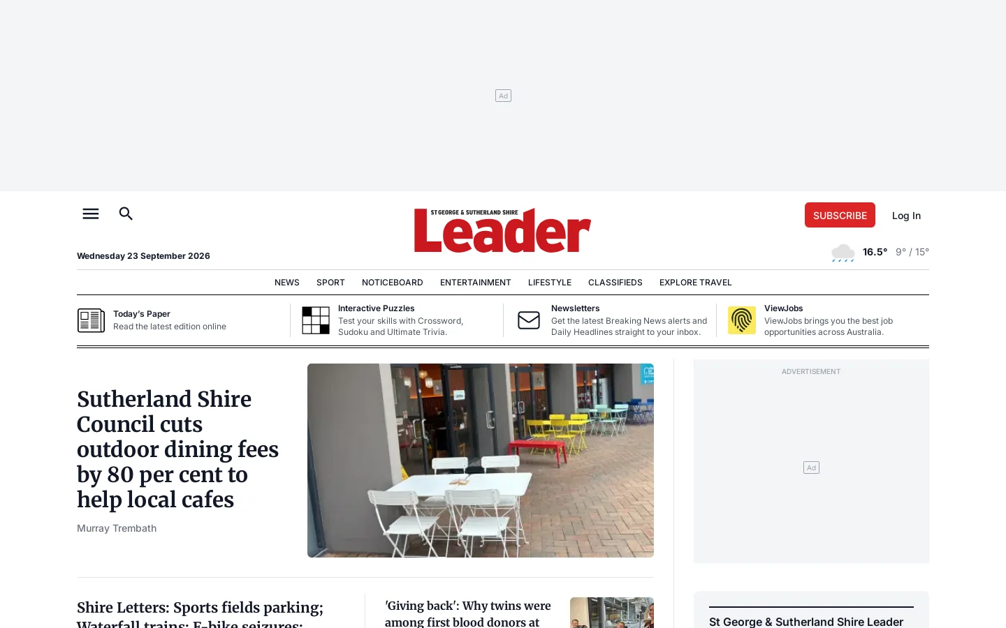 St George news, sport and weather | St George & Sutherland Shire Leader | St George, NSW Homepage screenshot