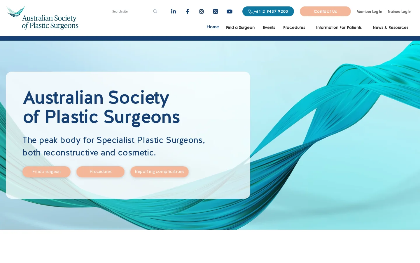 Plastic Surgery Info Homepage screenshot