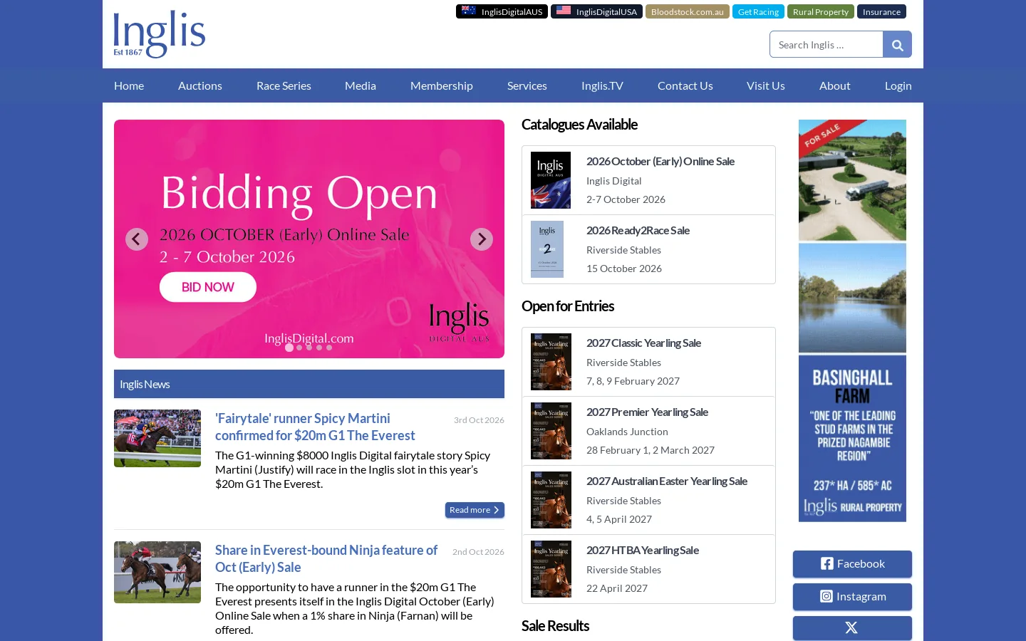 Inglis Homepage screenshot