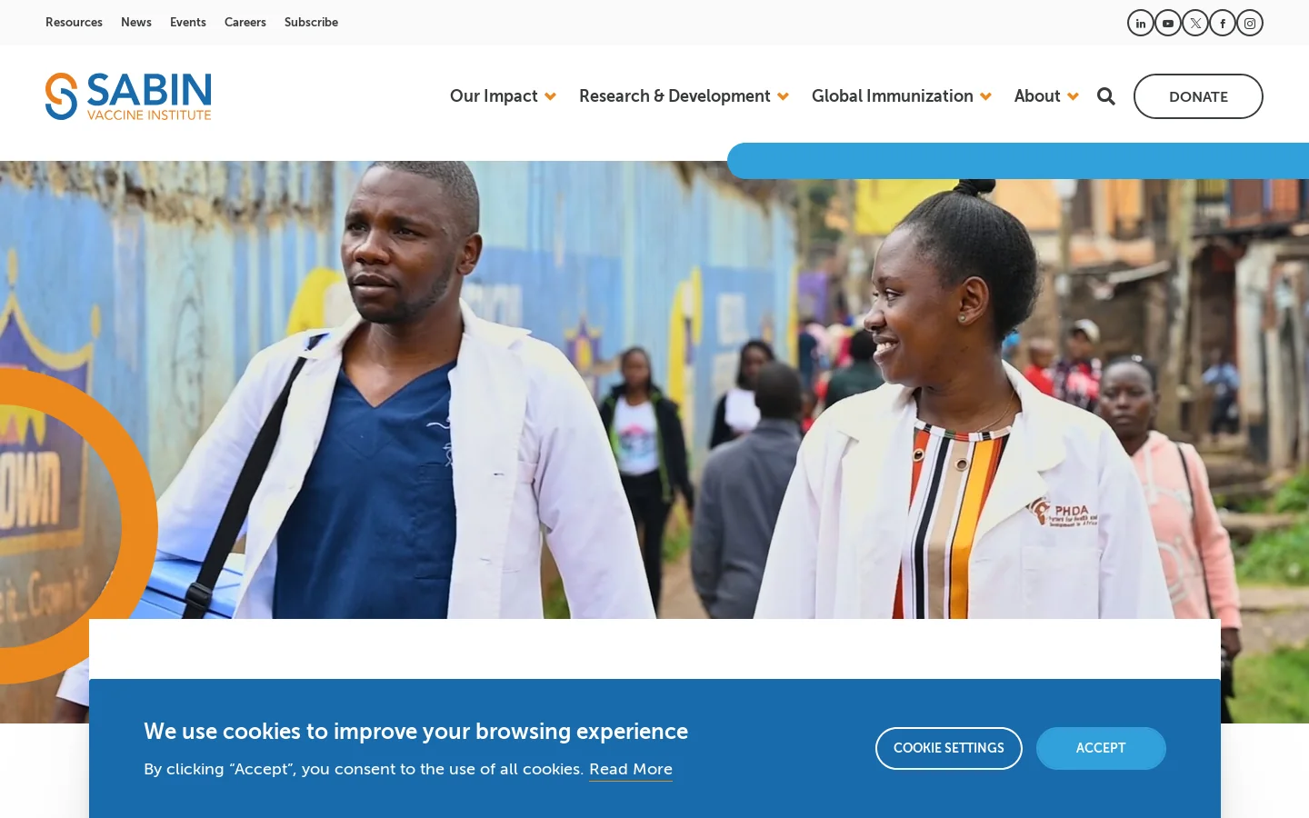 Sabin Vaccine Institute Homepage screenshot
