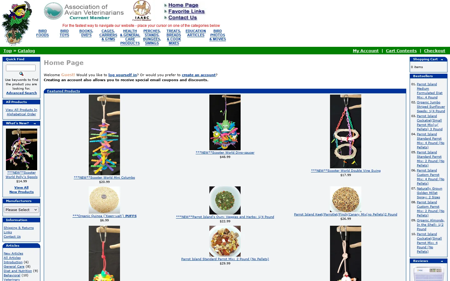 osCommerce Homepage screenshot