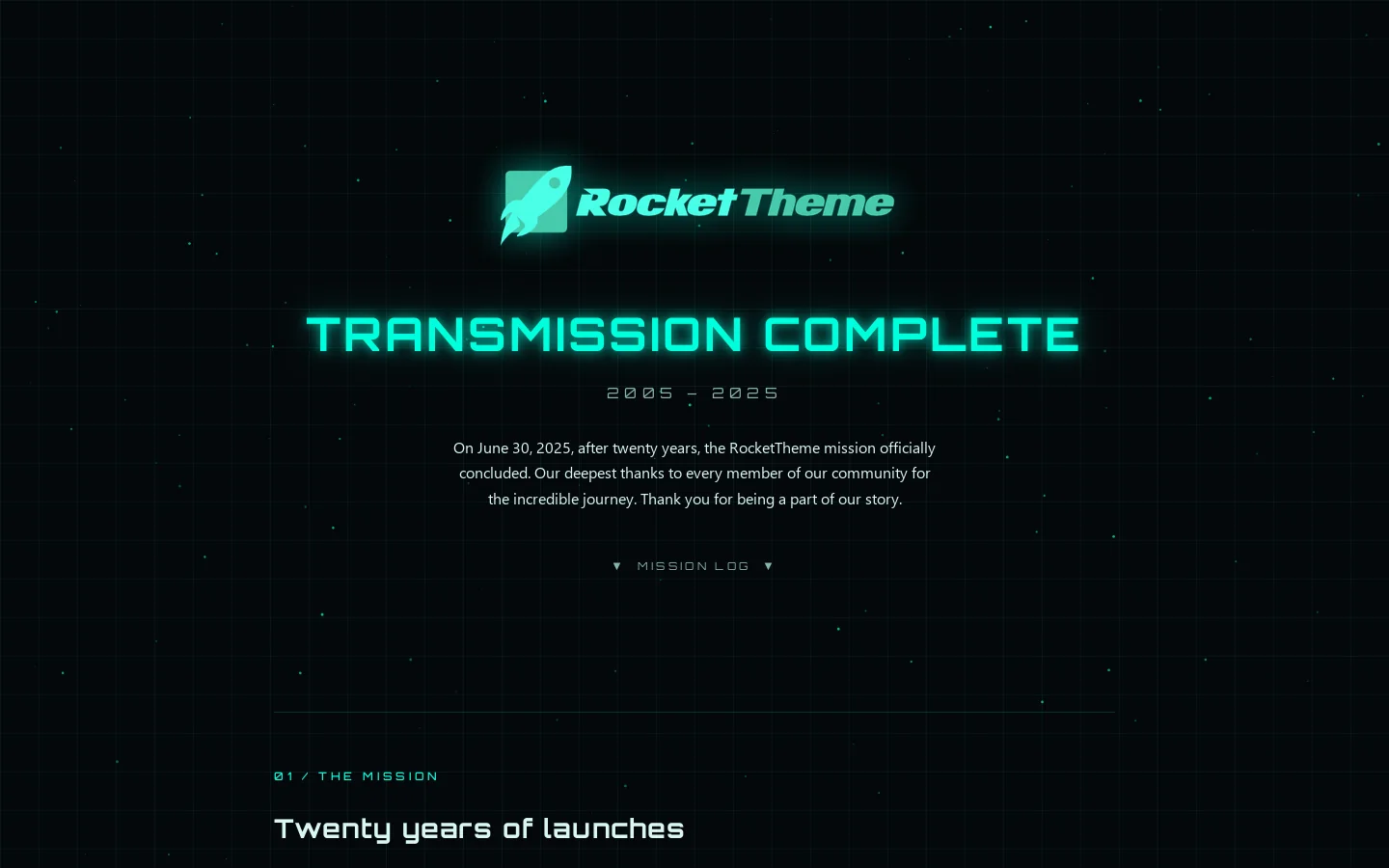 RocketTheme (2005 Homepage screenshot