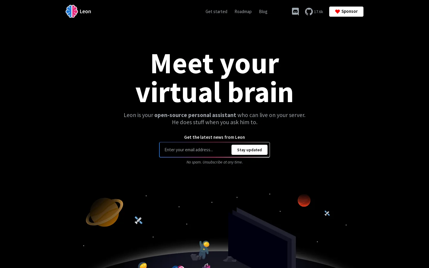 Leon - Your Open-Source Personal Assistant Homepage screenshot