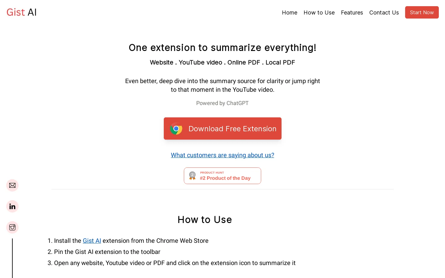 Gist AI Homepage screenshot