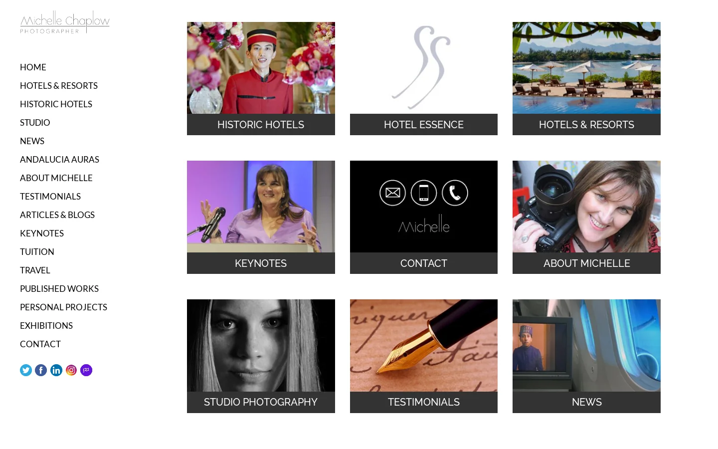 Michelle Chaplow Homepage screenshot