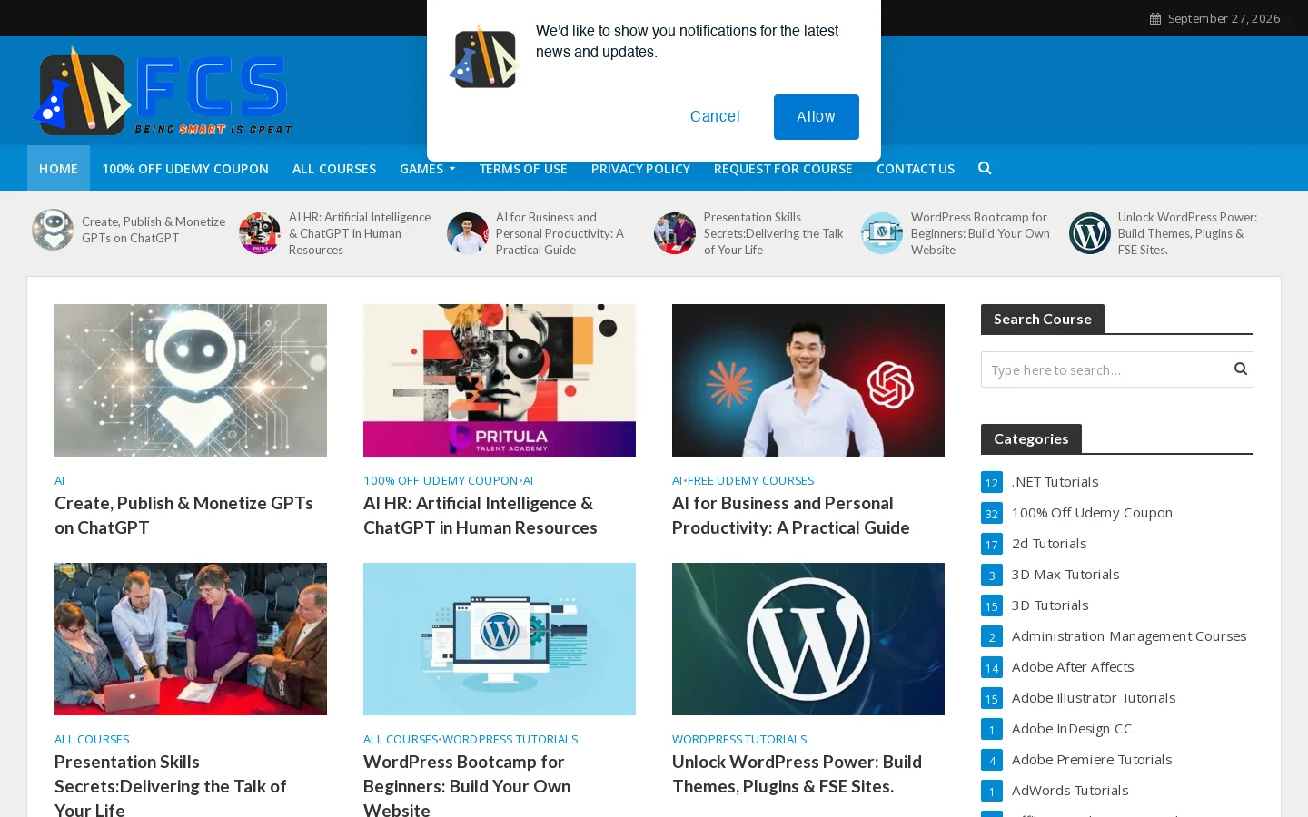 FreeCourseSite - Download Udemy Paid Courses For Free Homepage screenshot