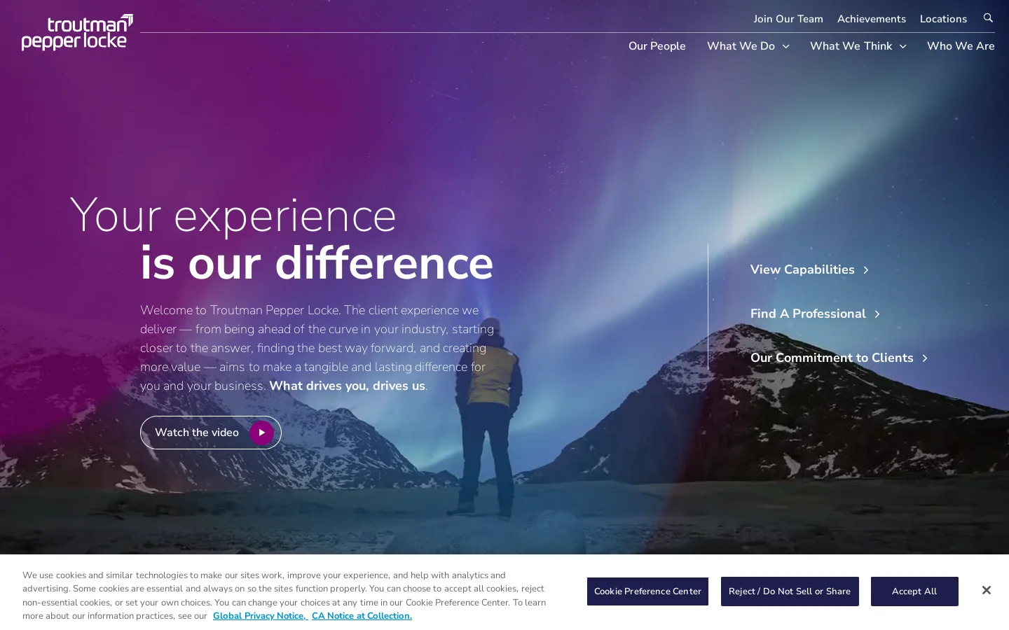 Troutman Pepper Locke Homepage screenshot