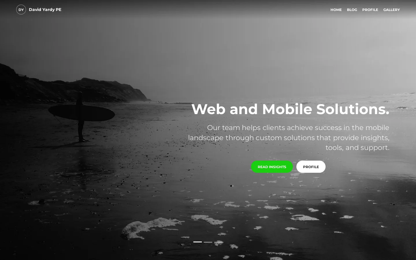 David Yardy PE Homepage screenshot