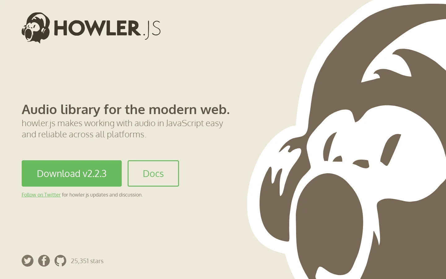 howler.js Homepage screenshot