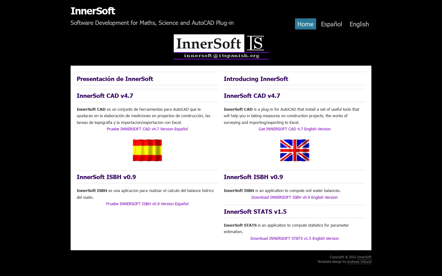 InnerSoft CAD Homepage screenshot