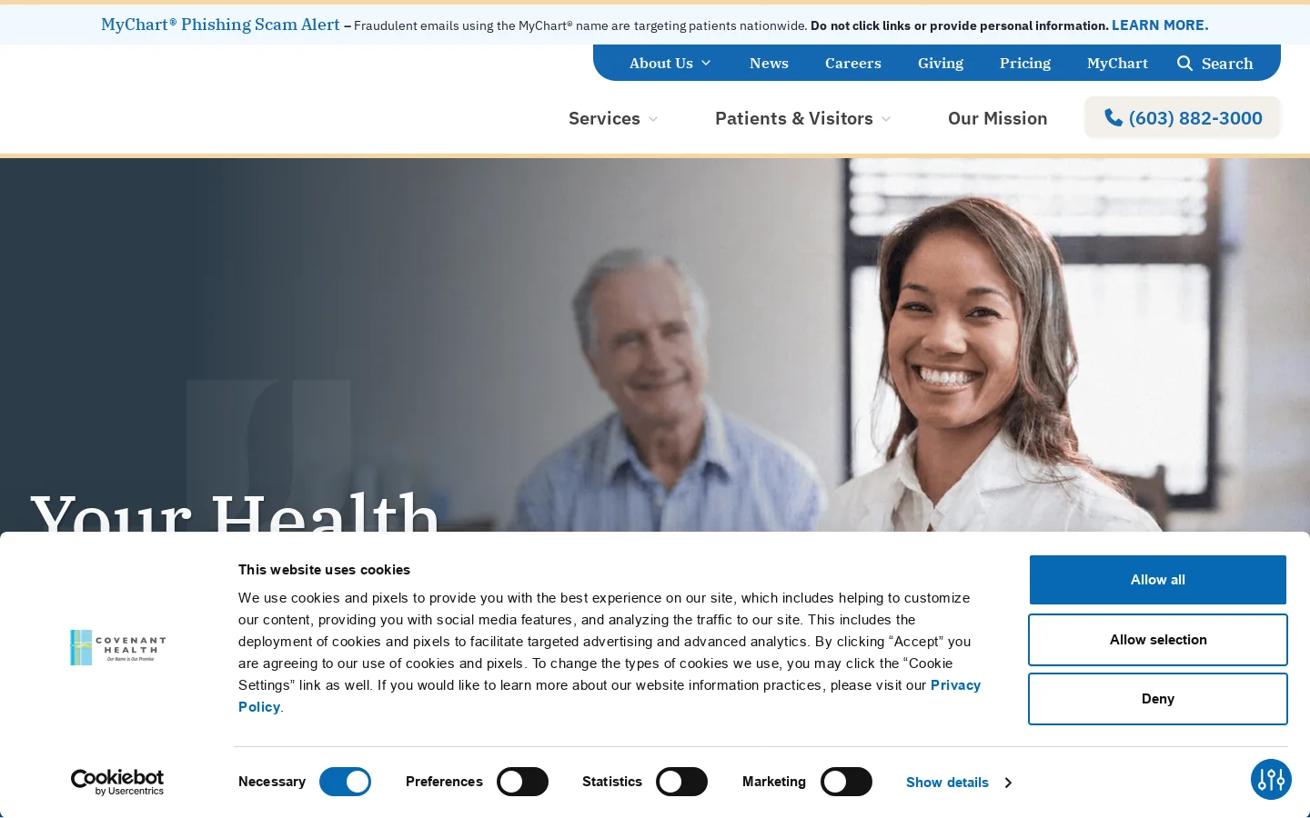 St Joseph Hospital Nashua Homepage screenshot