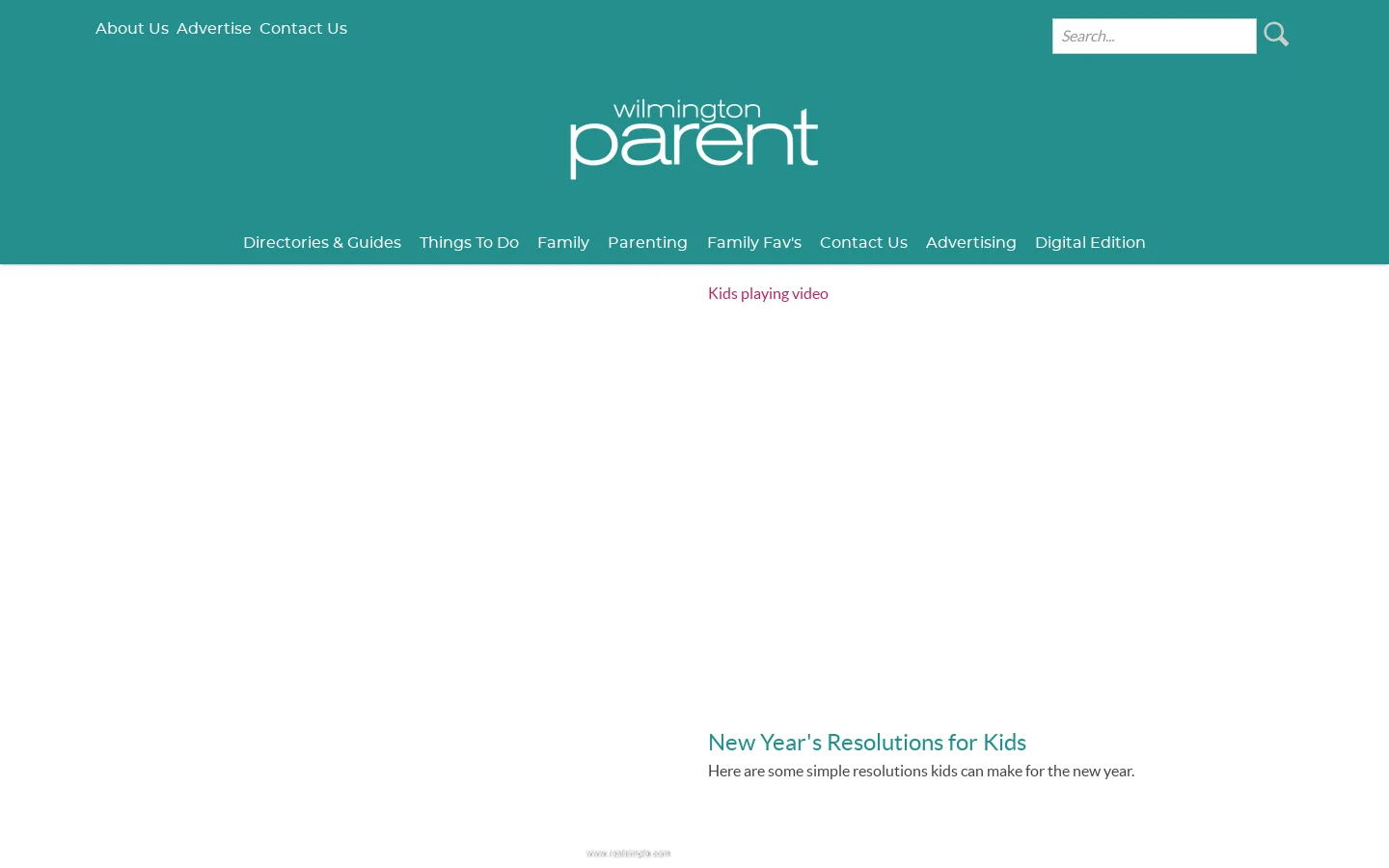 wilmingtonparent.com Homepage screenshot