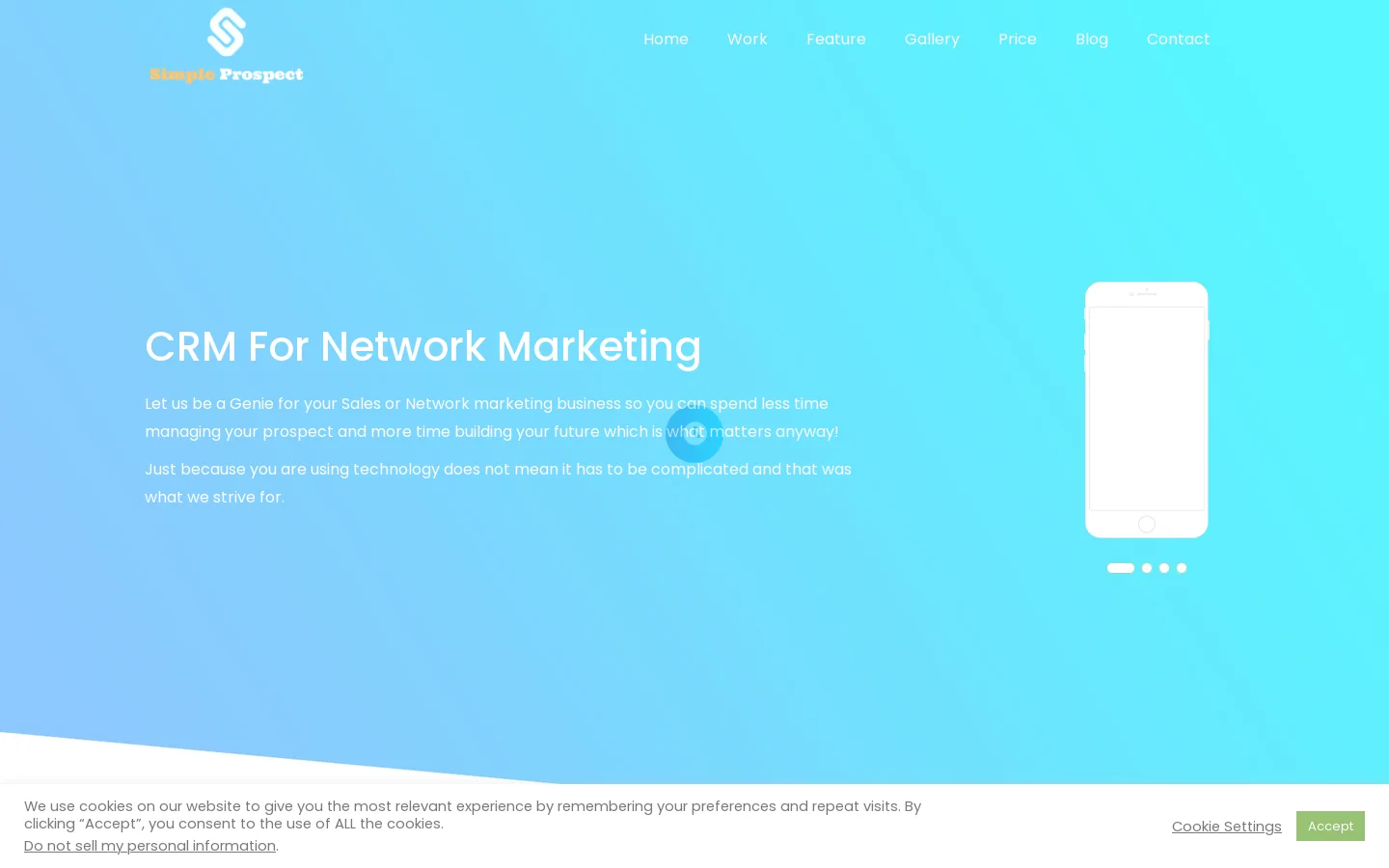 Simple Prospect Homepage screenshot