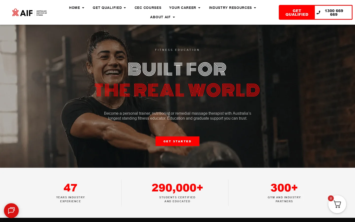 Personal Trainer Courses | AIF | Australian Institute of Fitness Homepage screenshot