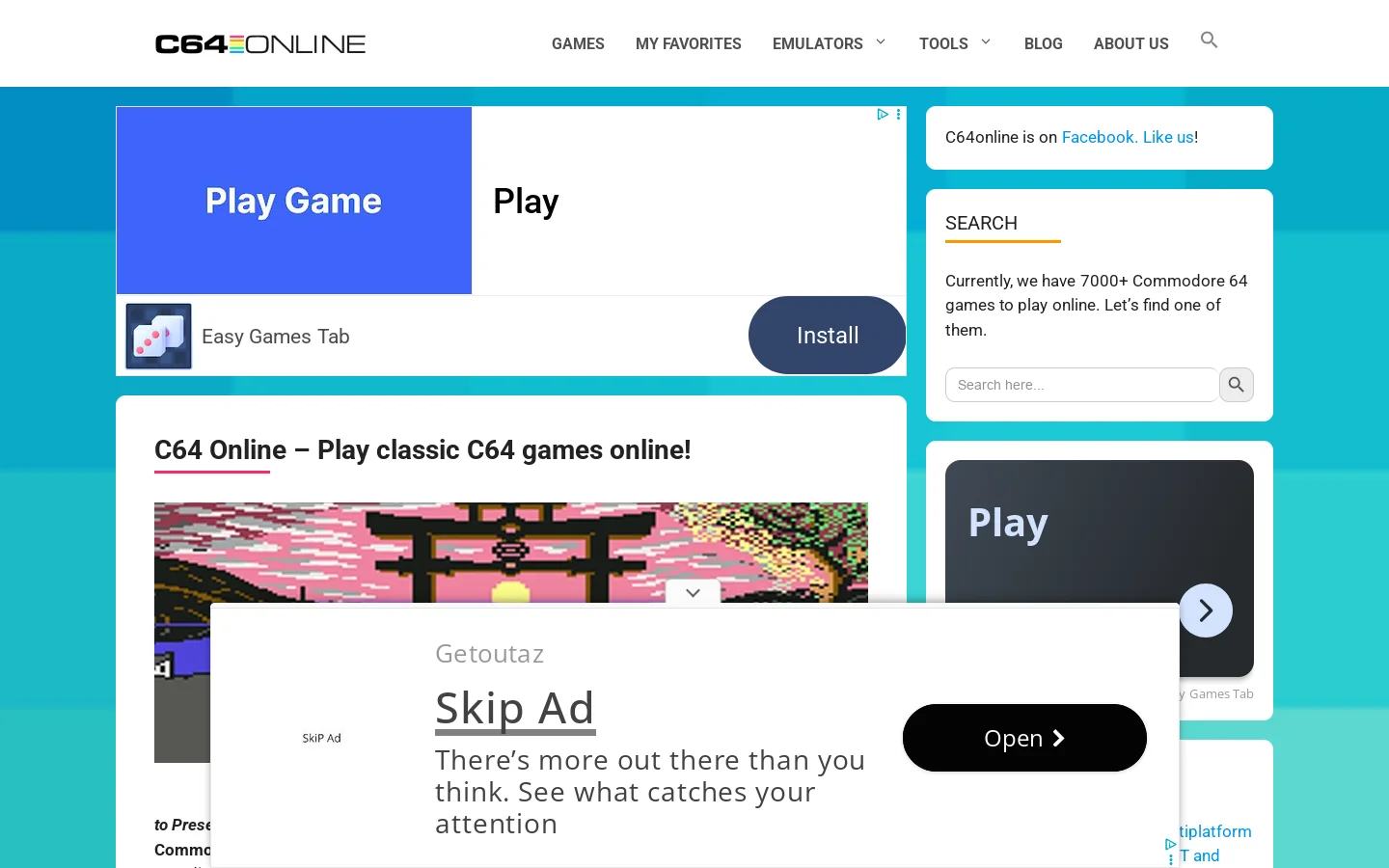 C64 Online Homepage screenshot