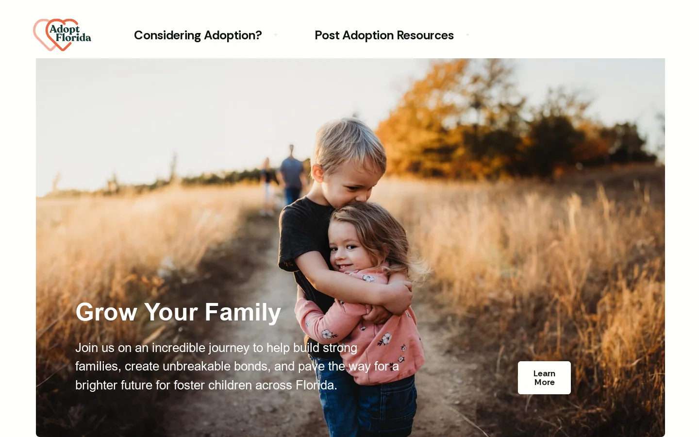 Adopt Florida Homepage screenshot
