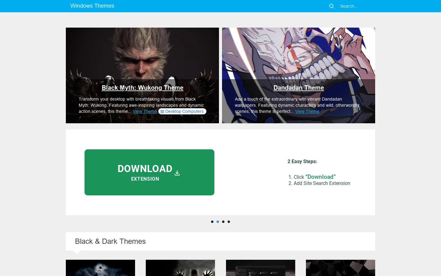 Windows 11/10 Themes Homepage screenshot