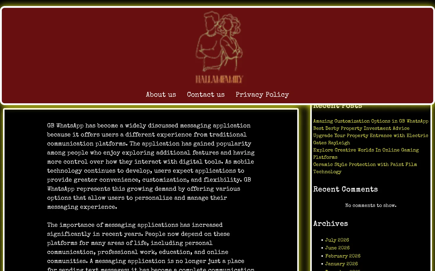 hallamfamily.co.uk Homepage screenshot