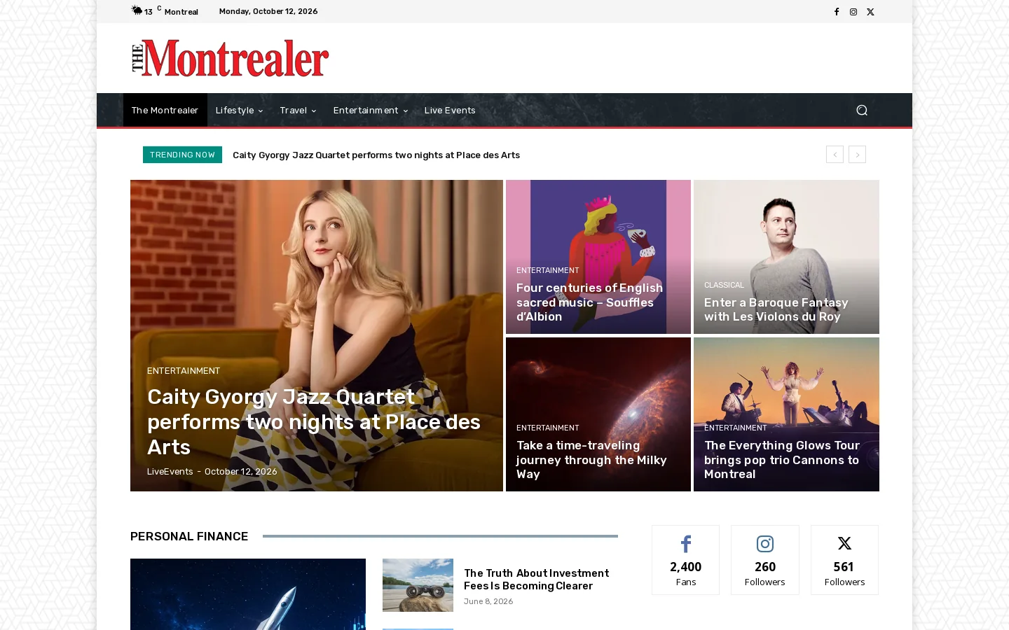 Home - The Montrealer Homepage screenshot