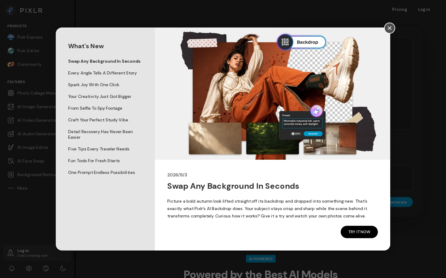 Pixlr Homepage screenshot