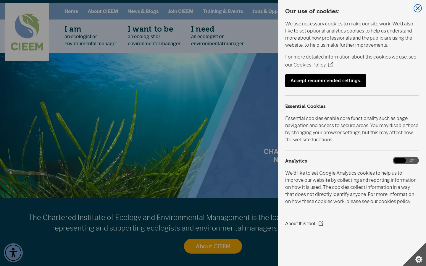 CIEEM Homepage screenshot