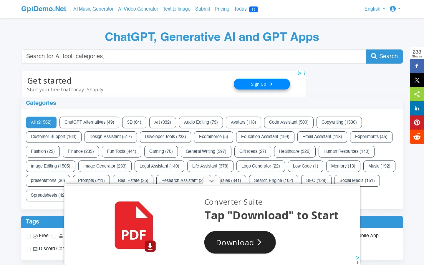 GPT DEMO Homepage screenshot