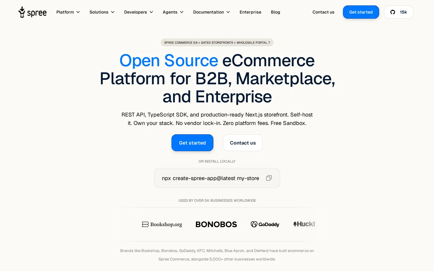 Spree Commerce Homepage screenshot