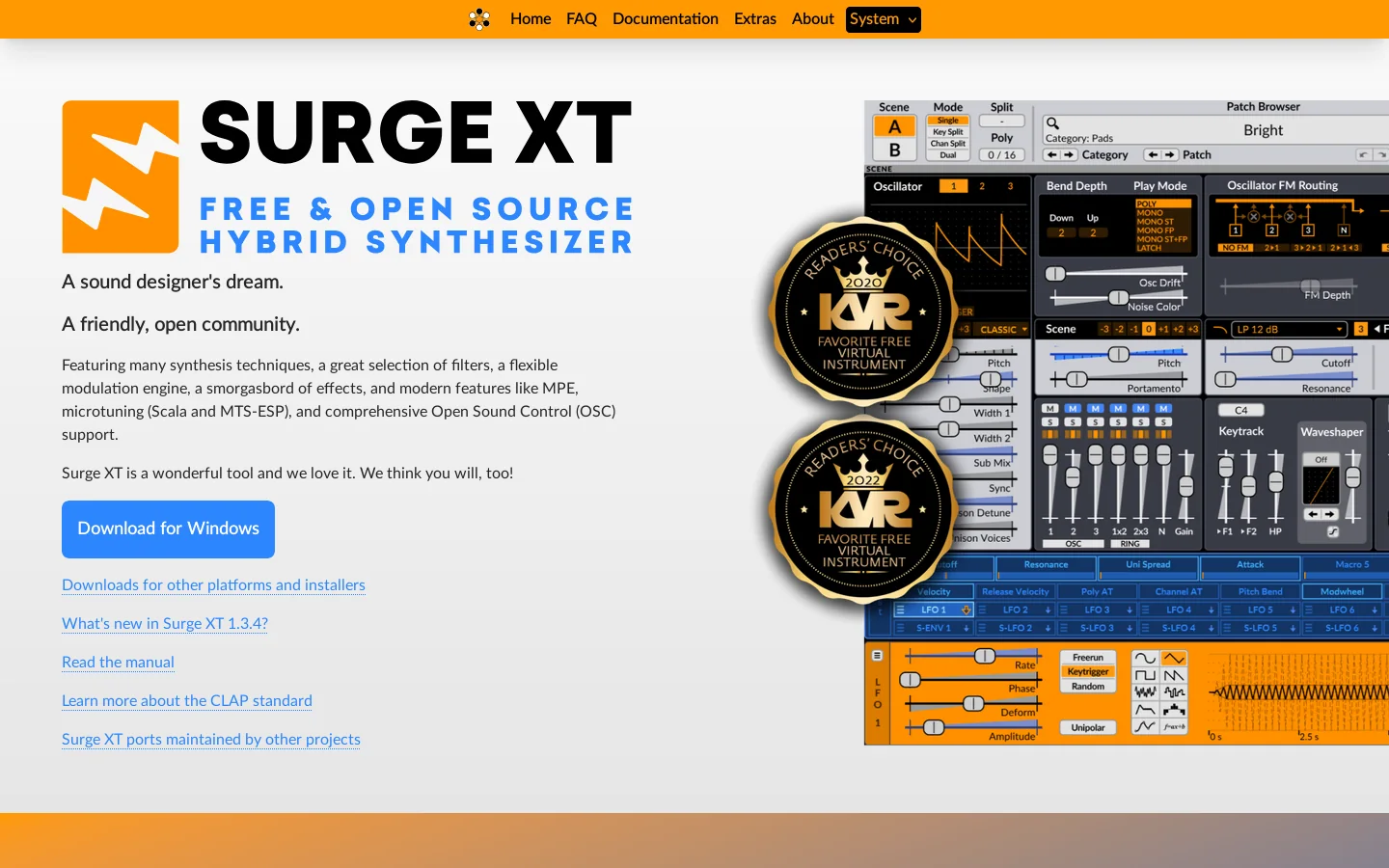 Surge Homepage screenshot