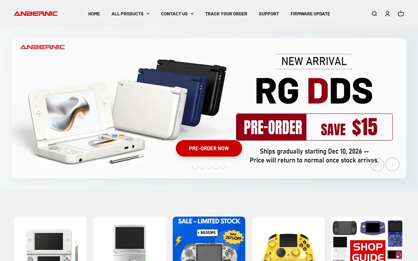 Anbernic Homepage screenshot