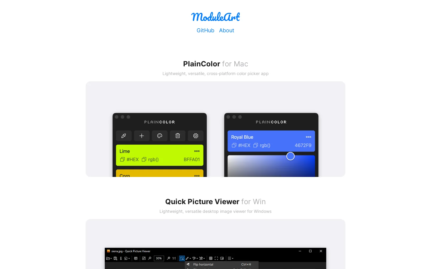 ModuleArt Homepage screenshot