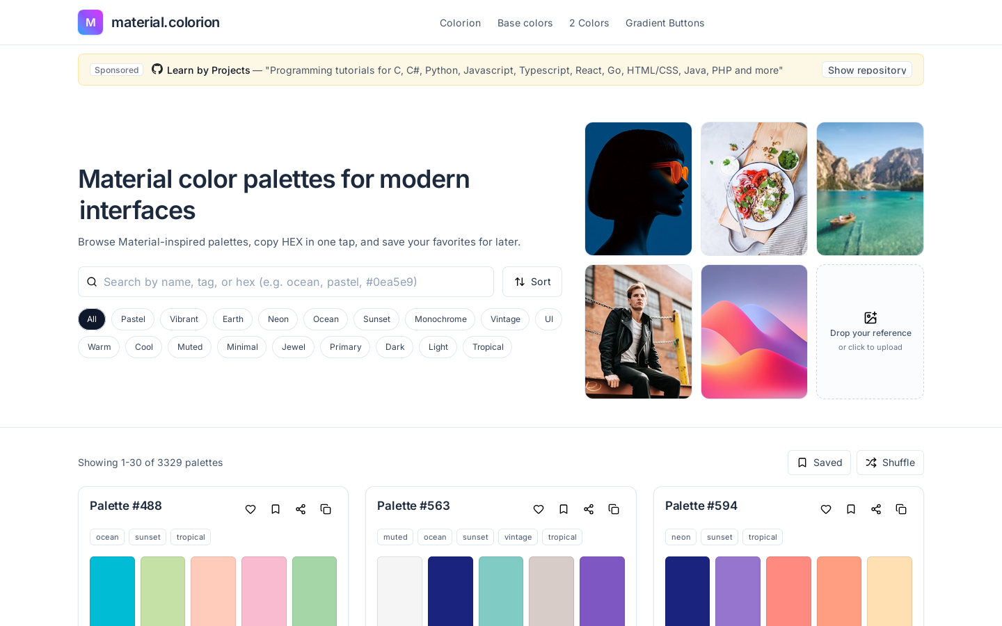 material.colorion Homepage screenshot