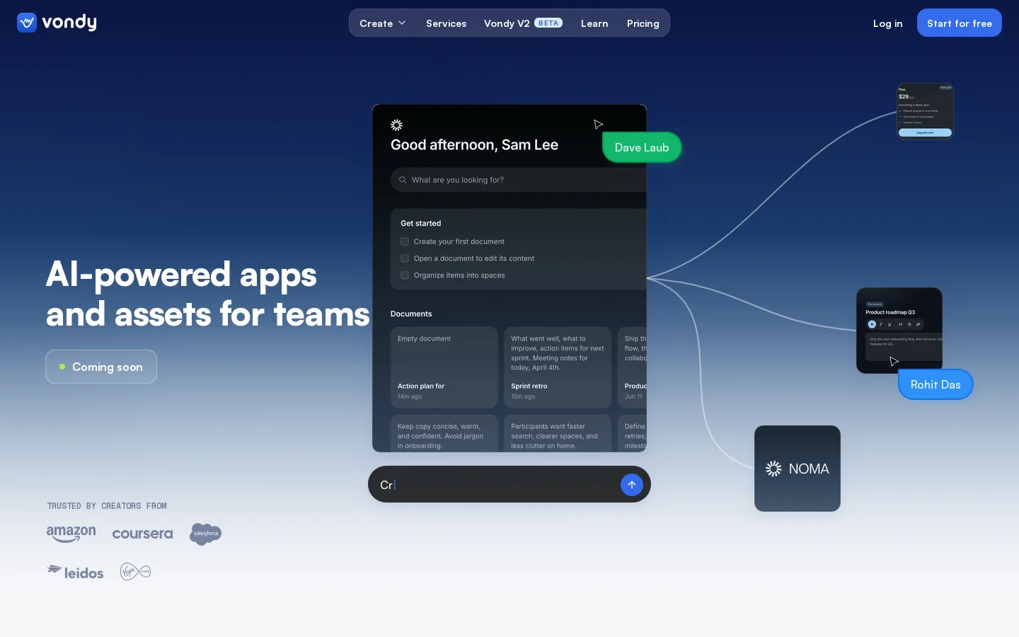 Vondy Homepage screenshot