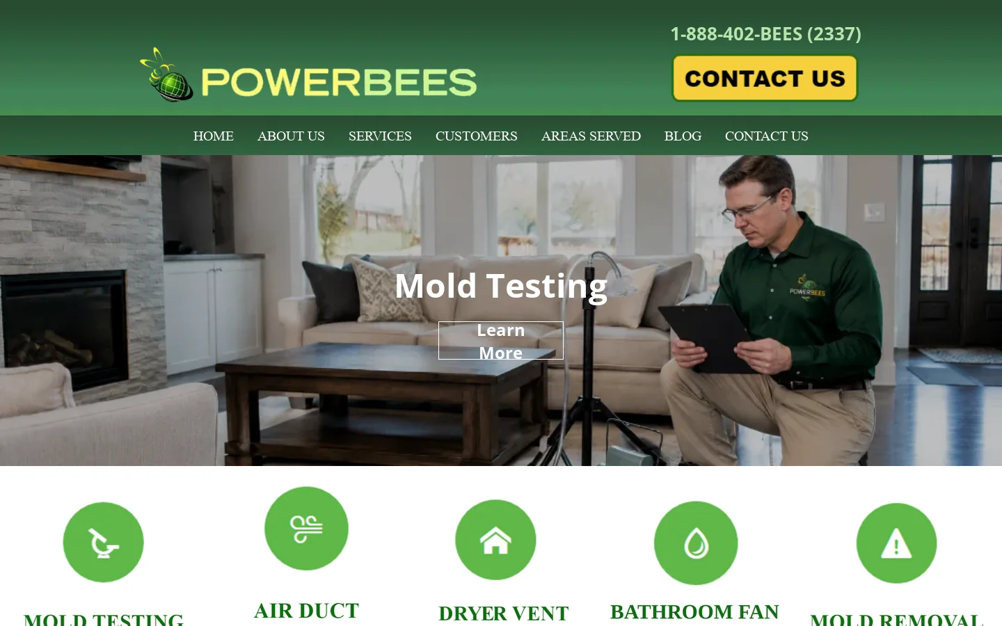 PowerBees Homepage screenshot