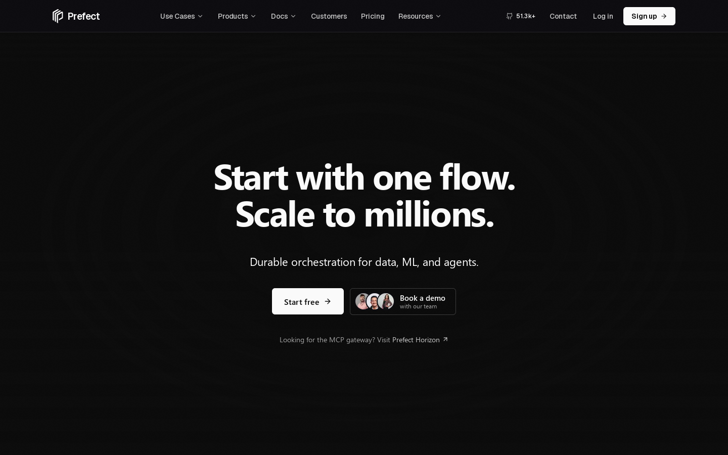 Prefect Homepage screenshot