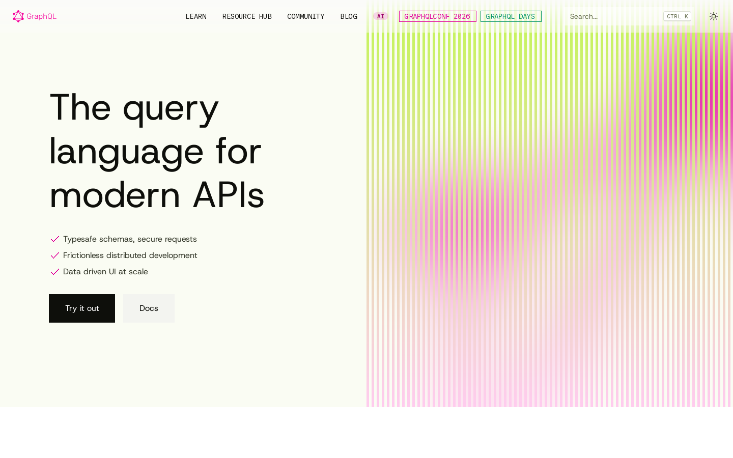 GraphQL Homepage screenshot