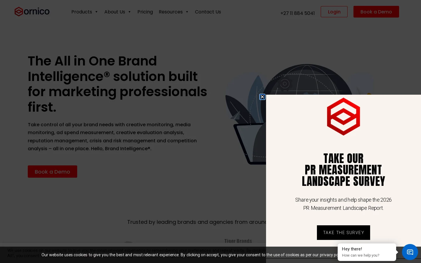 Ornico Brand Intelligence Homepage screenshot