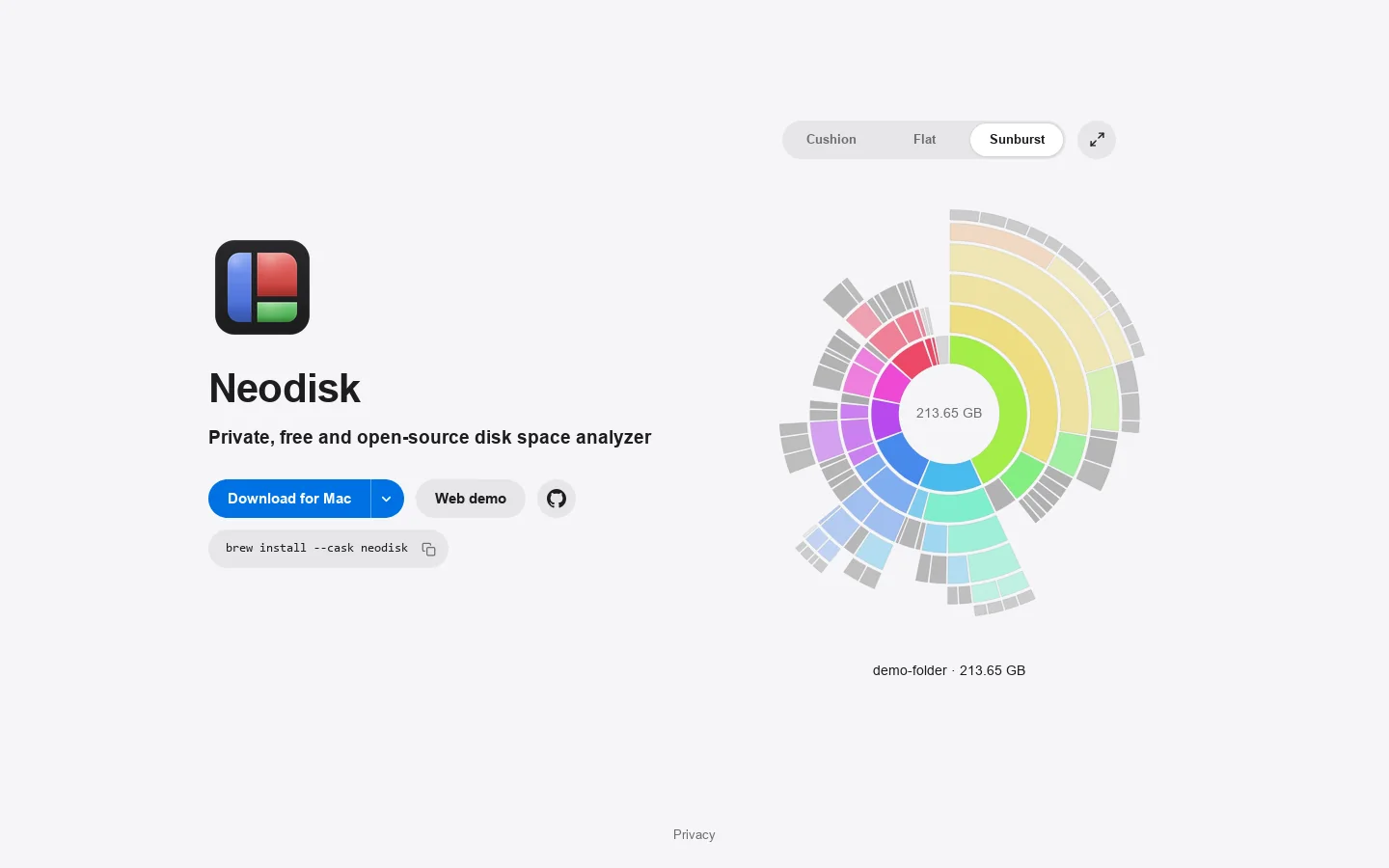 Neodisk Homepage screenshot