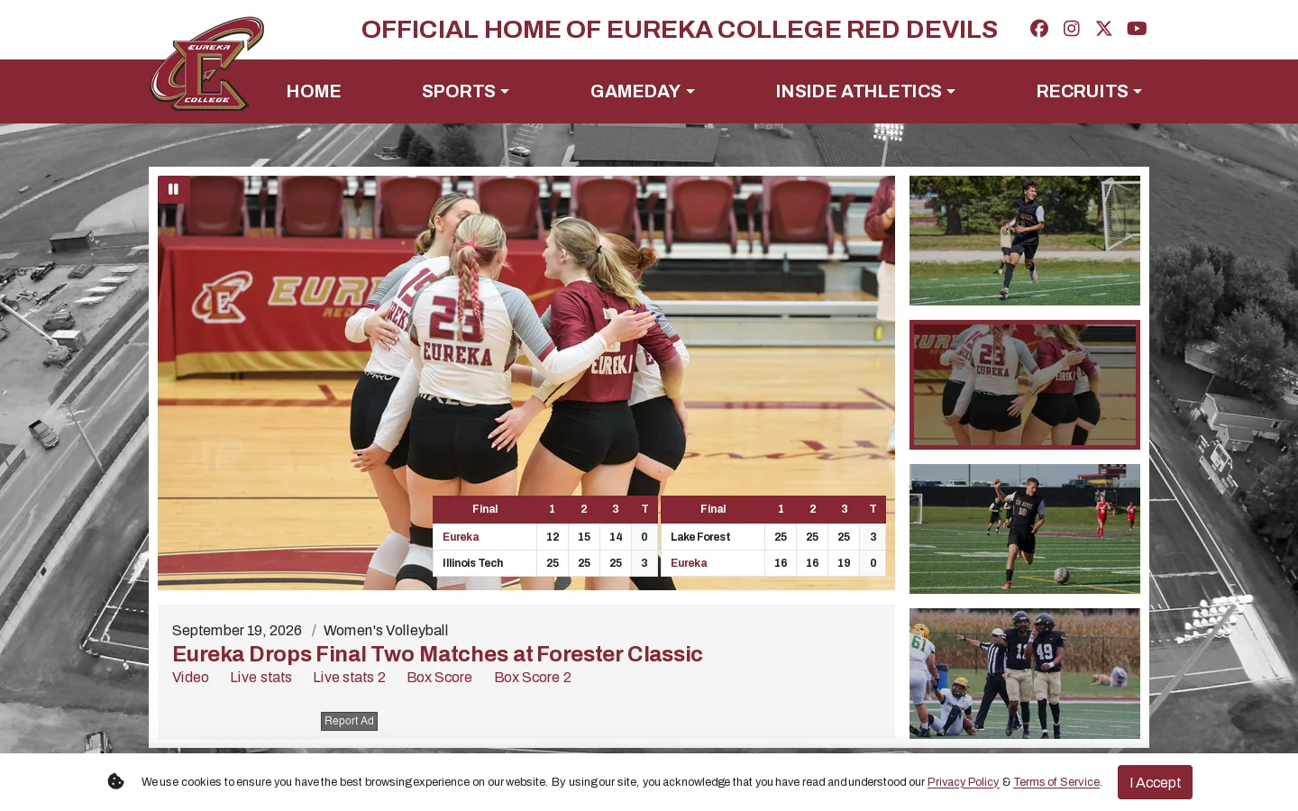 Eureka College Homepage screenshot