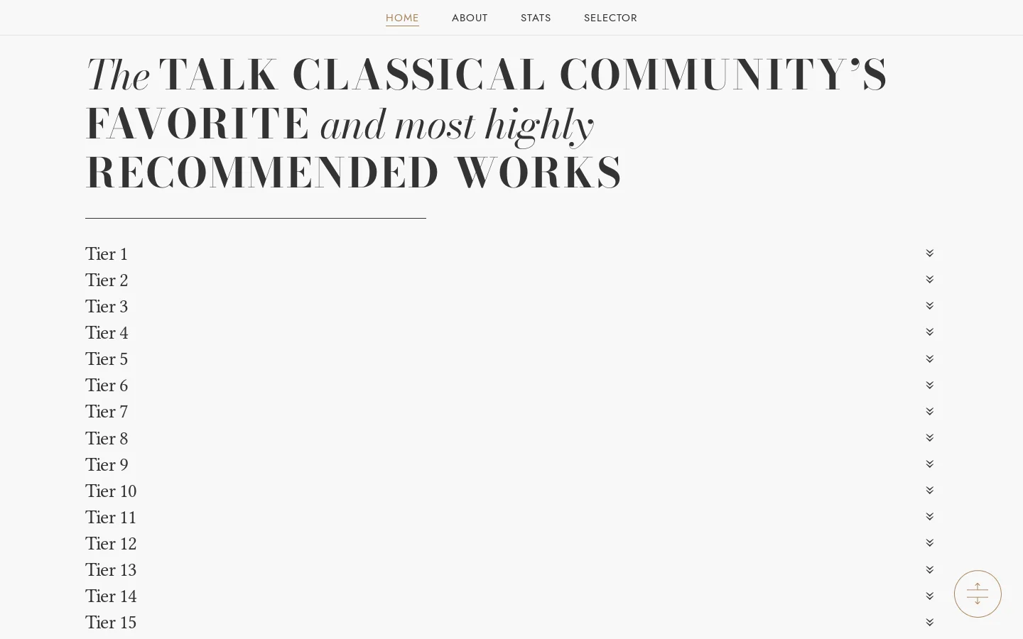 Talk Classical List Homepage screenshot