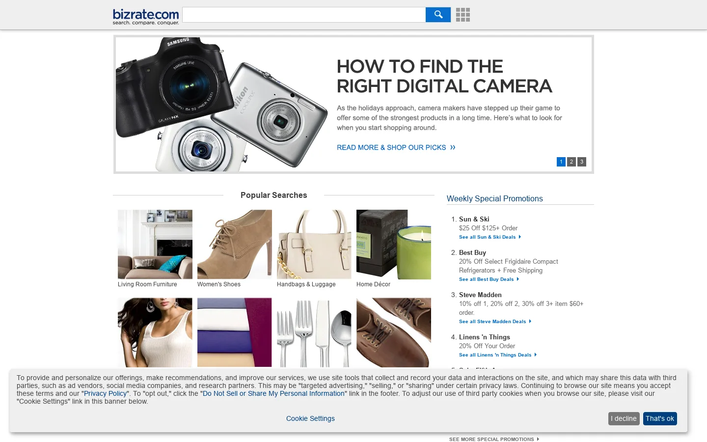 Bizrate Homepage screenshot