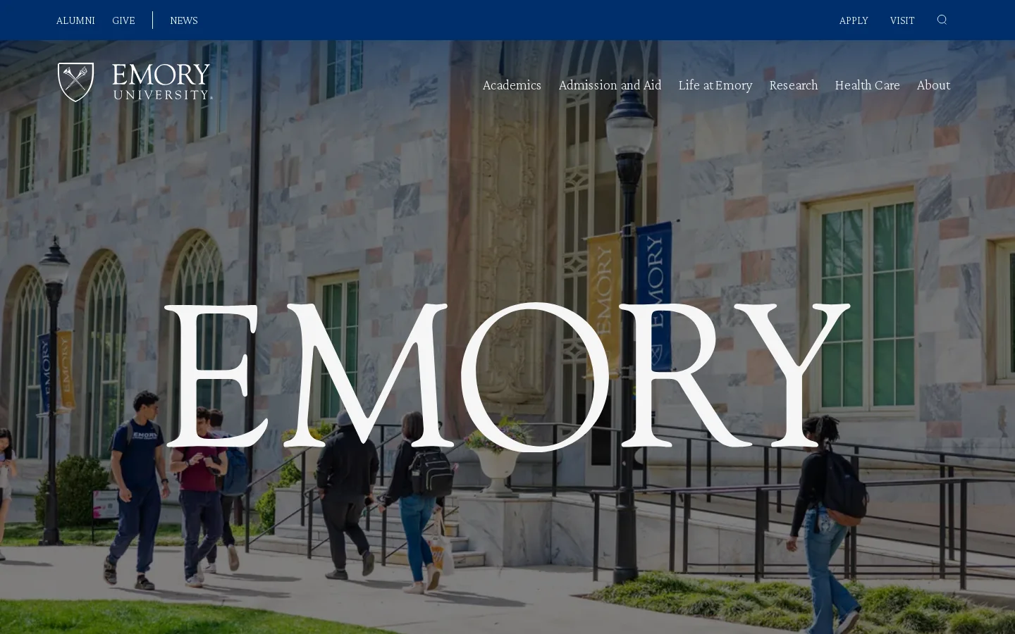 Emory University Homepage screenshot