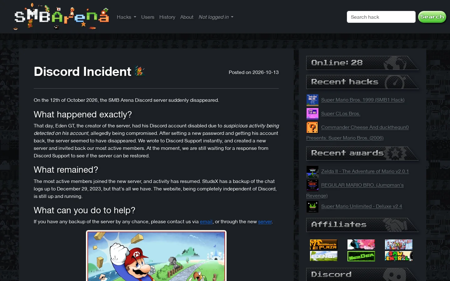 SMBArena Homepage screenshot