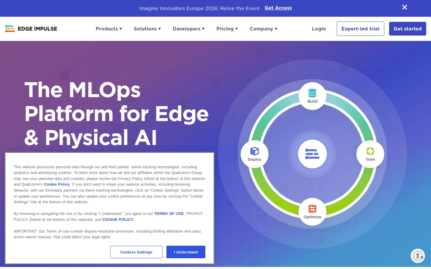 Edge Impulse Homepage screenshot