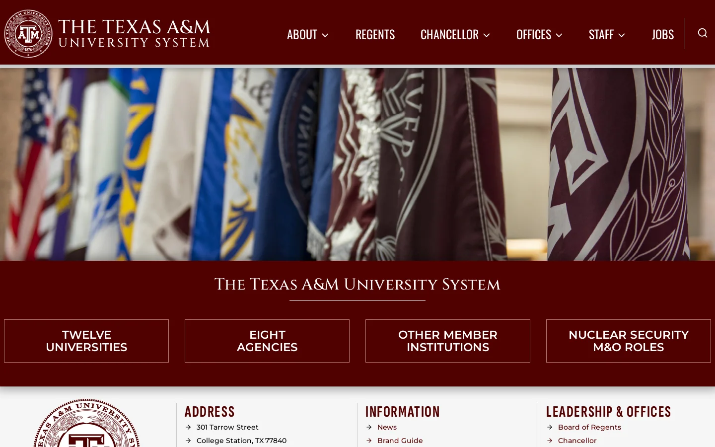 Home - The Texas A&M University System Homepage screenshot