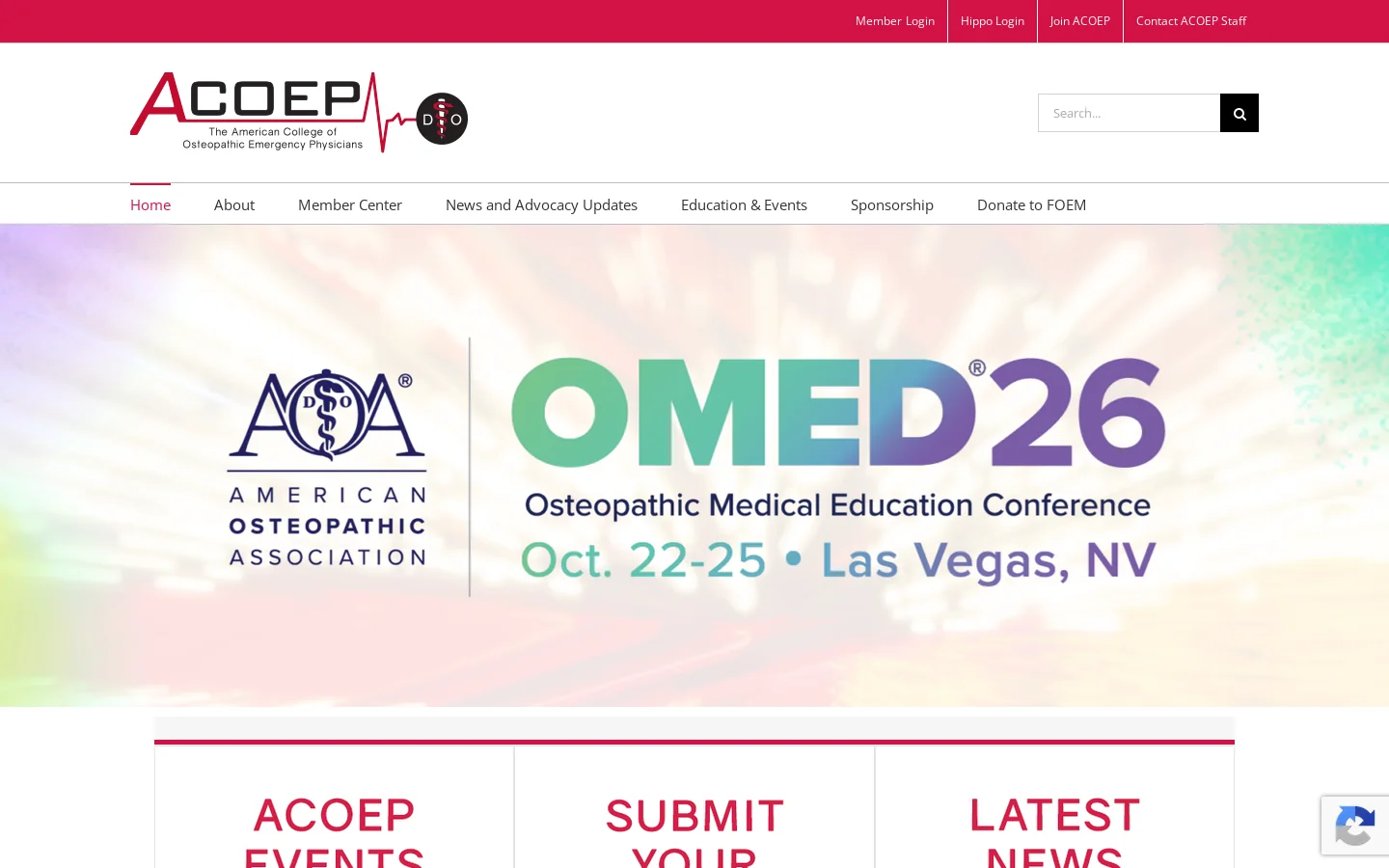 ACOEP Homepage screenshot