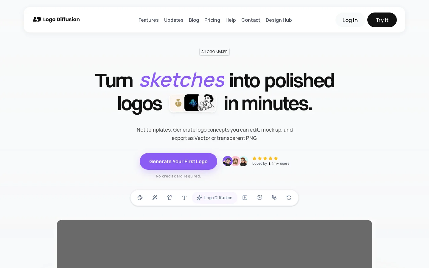 Logo Diffusion Homepage screenshot